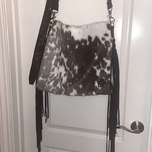 Saddle Road Co. Cowhide & Leather Bag with Fringe.